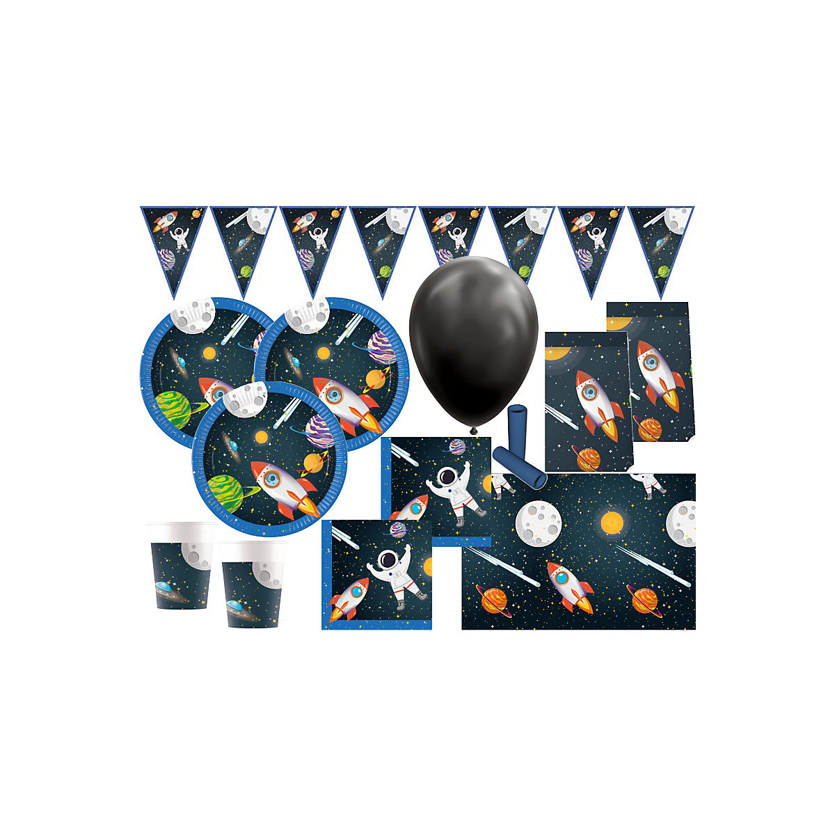 XL 58 Teile Weltraum Rakete Party Deko Set 8 Kinder