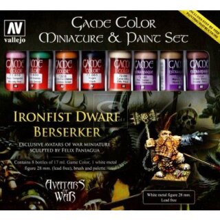 Game Color Miniature Paint Set Avatar of War (8 + Figur & Pinsel)