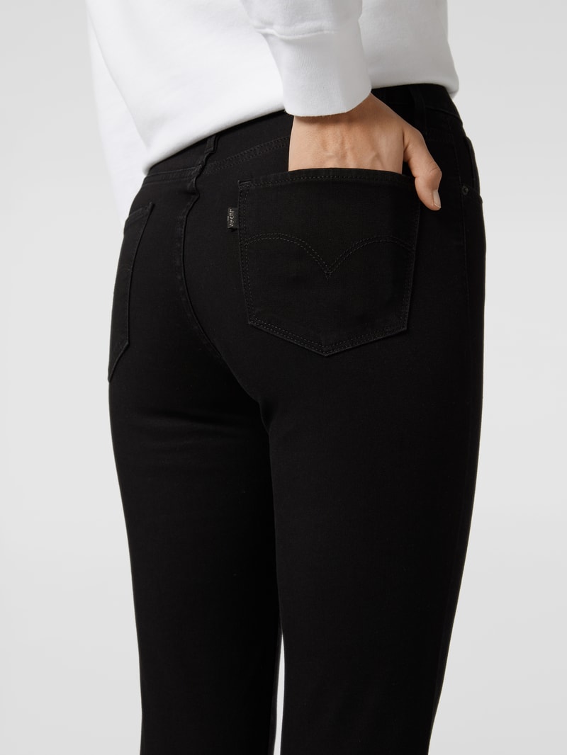 High Rise Skinny Fit Jeans mit Stretch-Anteil in schwarz
