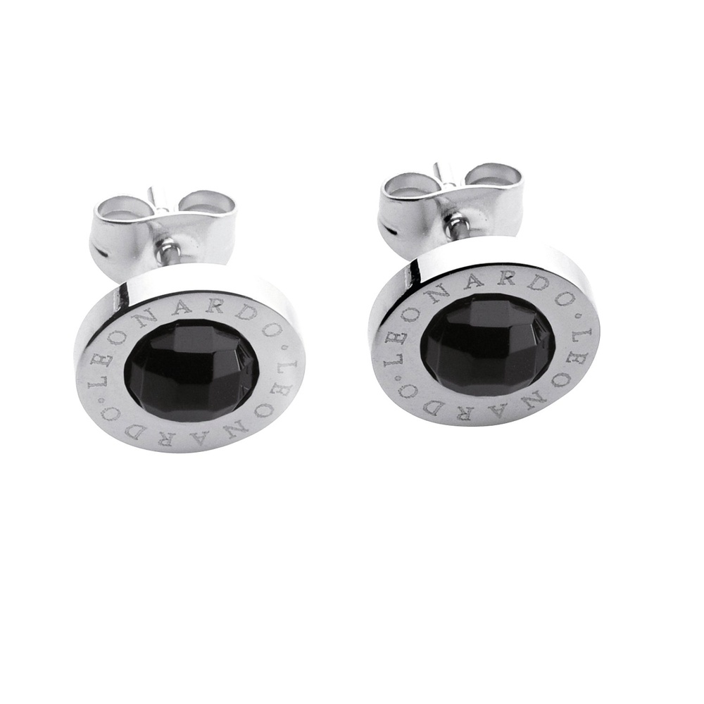 Leonardo Boucles d'oreilles à fermoir à poussette Acier inoxydable, Verre Boucles d'oreilles