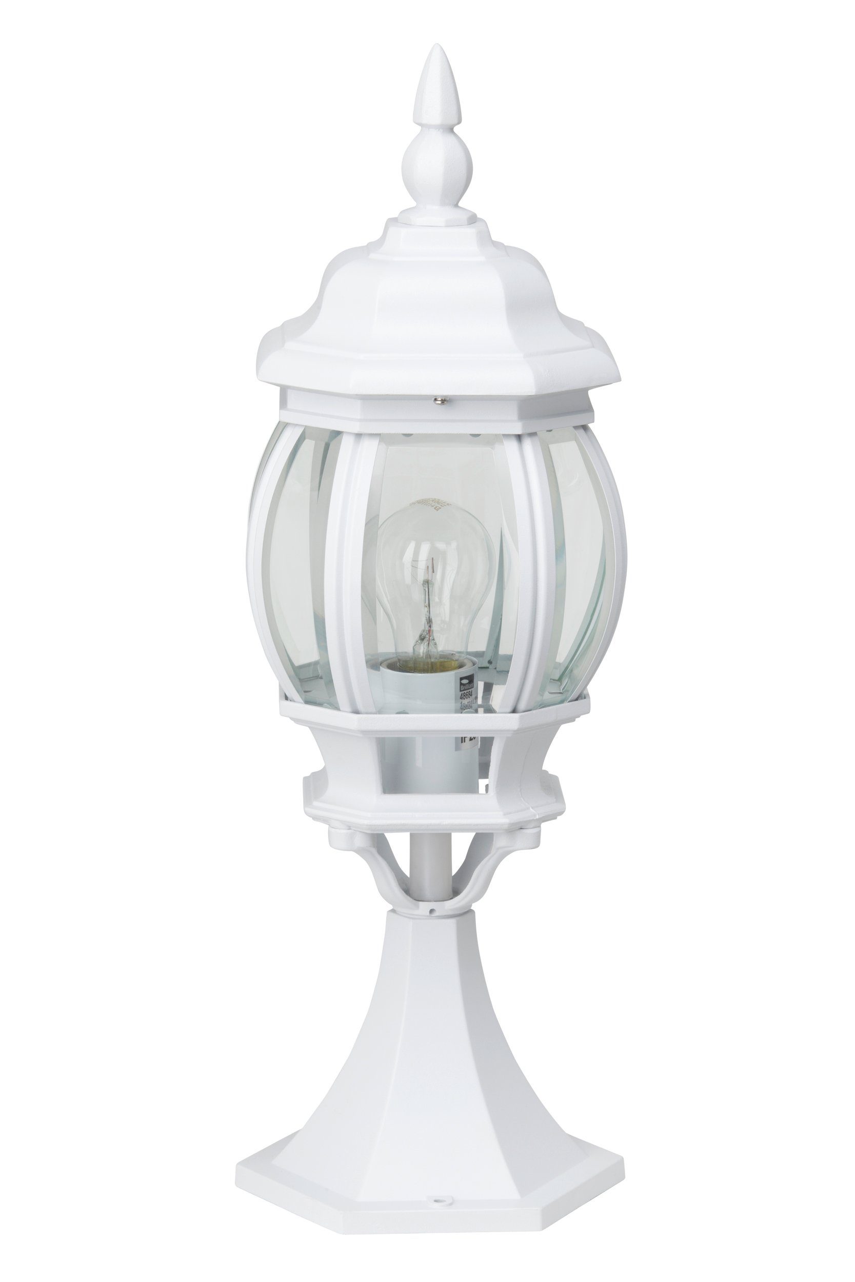 Lightbox Außen-Stehlampe, ohne Leuchtmittel, Außen Sockellampe, 50 cm Höhe, E27, max. 60 W, Alu-Druckguss/Glas