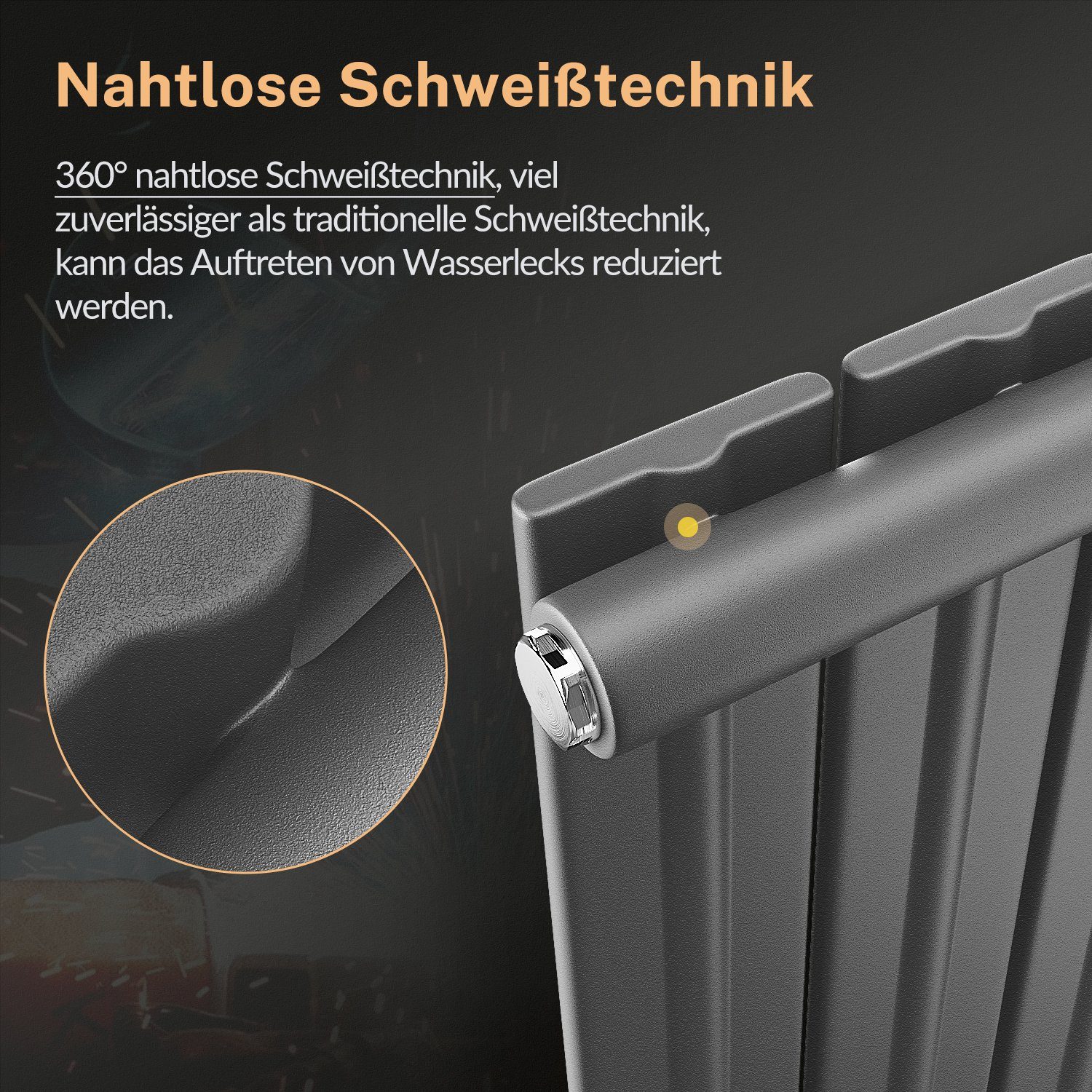 ELEGANT Designheizkörper Heizkörper Design Anthrazit Vertikal/Horizontal,Einlagig/Doppellagig, Paneelheizkörper mit Anthrazit/Chrom Multiblock