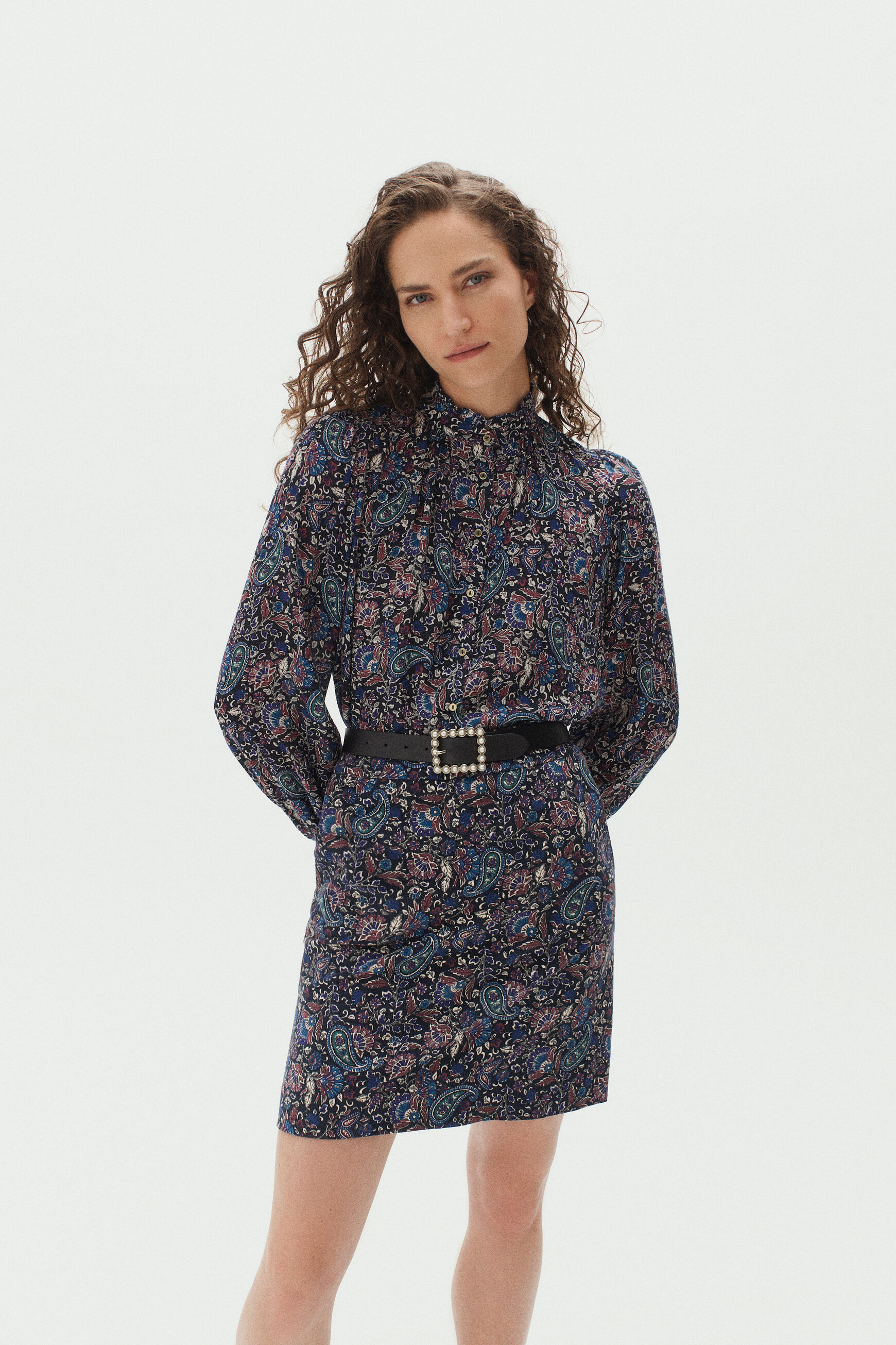 chemisier pascaline bleu marine femme