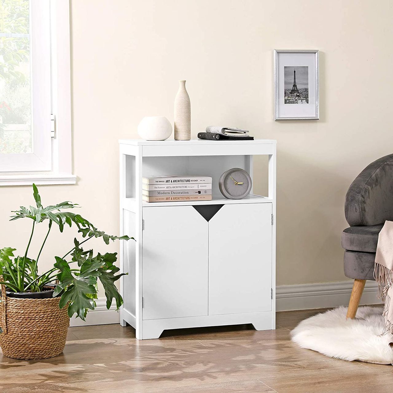 Vasagle Badschrank mit Schublade und verstellbarem Zwischenfach