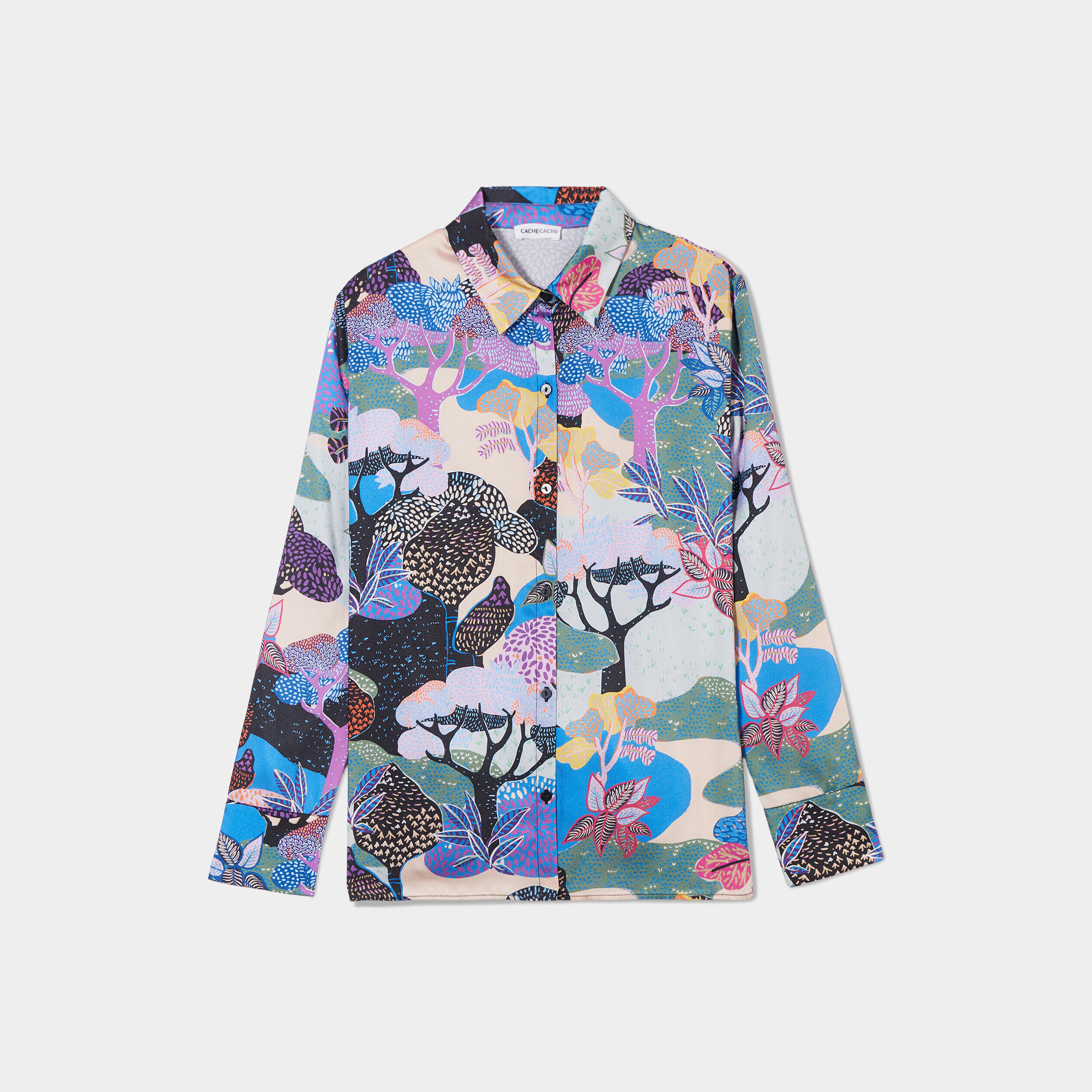 Chemise satin manches longues parme femme | Cache Cache