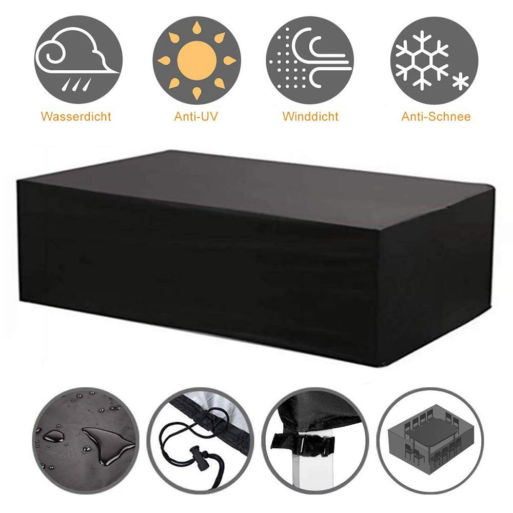 Sunicol Gartenmöbel-Schutzhülle Sofa Abdeckung Lounge Set, L Form Regenschutz Abdeckhaube, Oxford-Tuch, Wasserdicht, winddicht,UV-Schutz