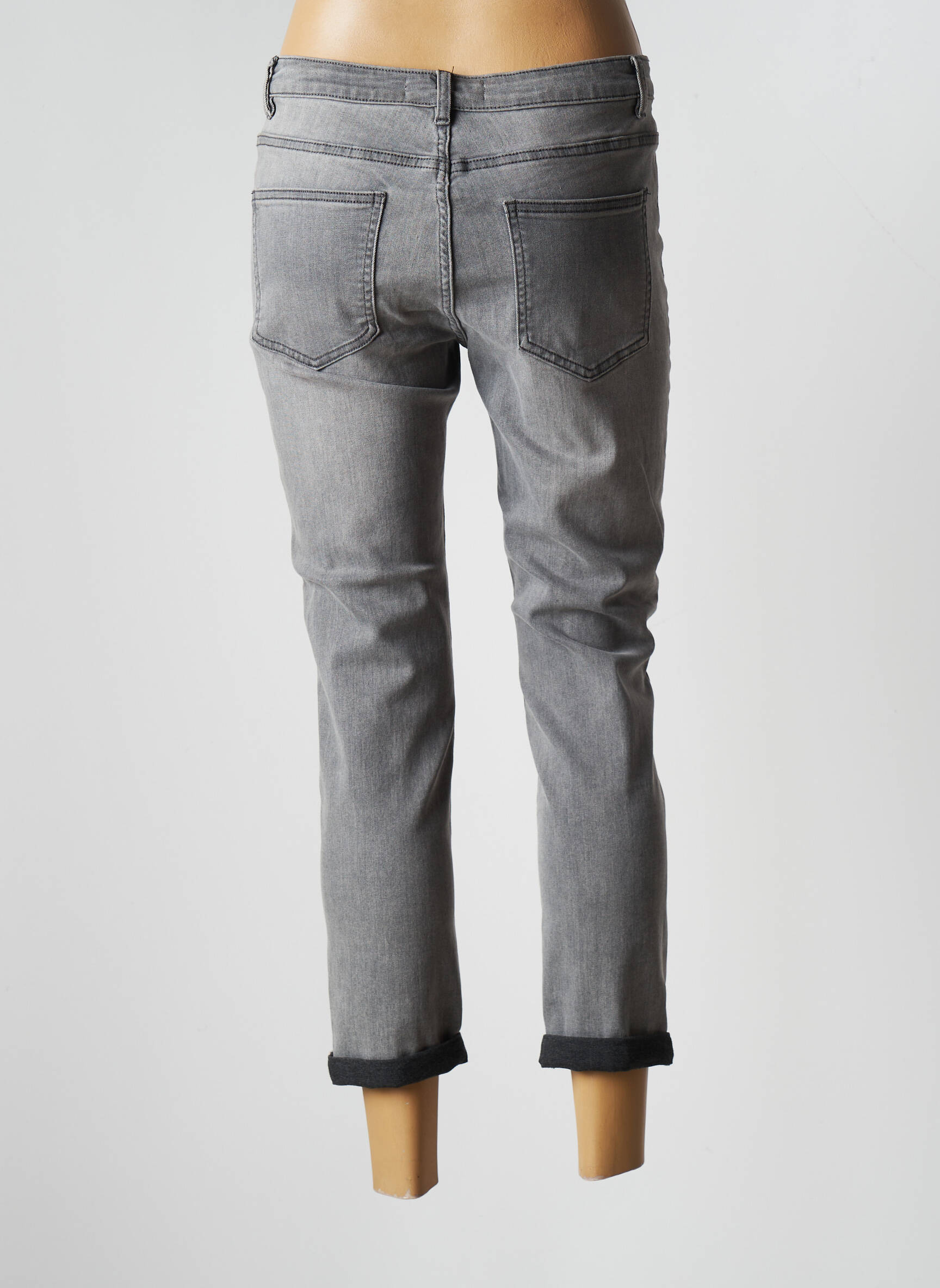 R Display Jeans Coupe Slim Femme couleur gris