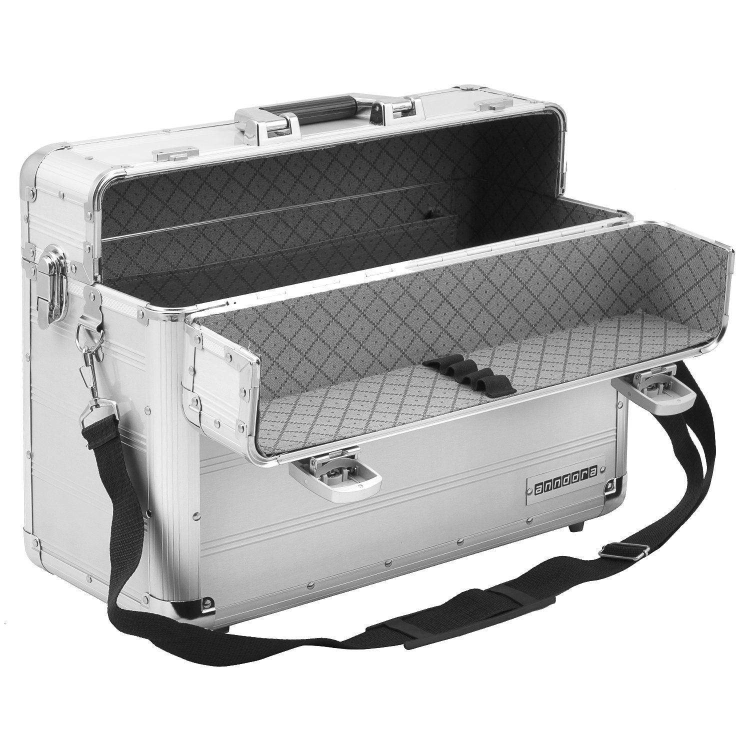 anndora Pilotenkoffer Businesskoffer TSA Schlösser Aluminium Oberfläche Farbwahl, 0 Rollen