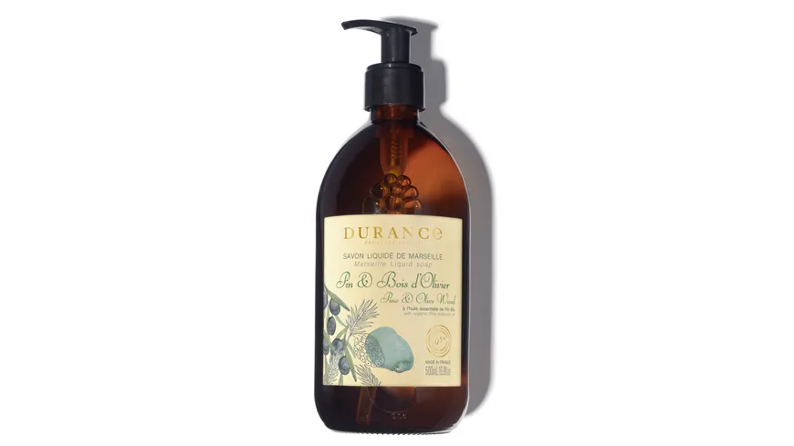 DURANCE Les Essentiels Flüssigseife im Glas Kiefer & Olivenholz 500 ml