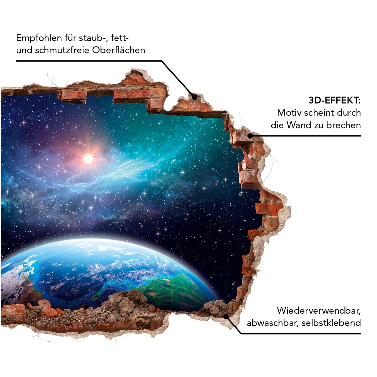MAXXMEE 3D-Wandtattoo - Galaxy V2