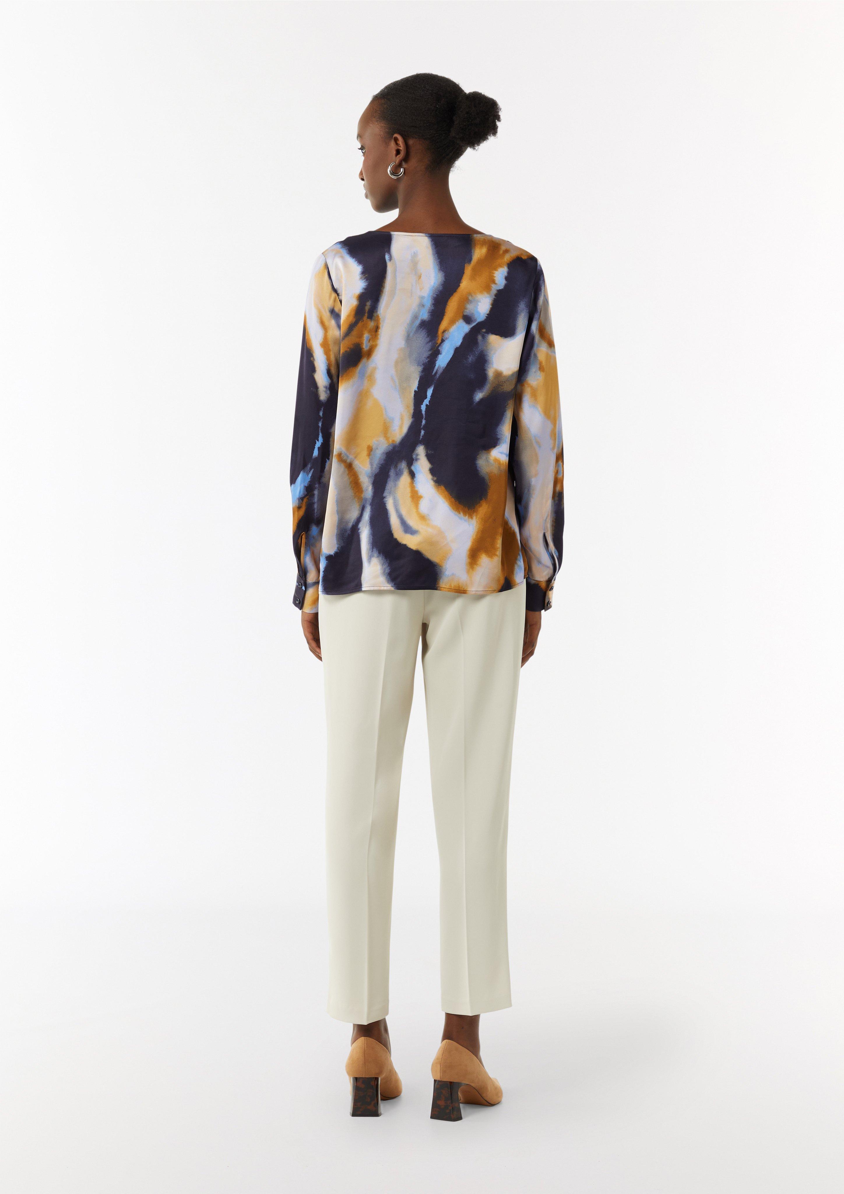 Satinbluse aus reiner Viskose - royalblau