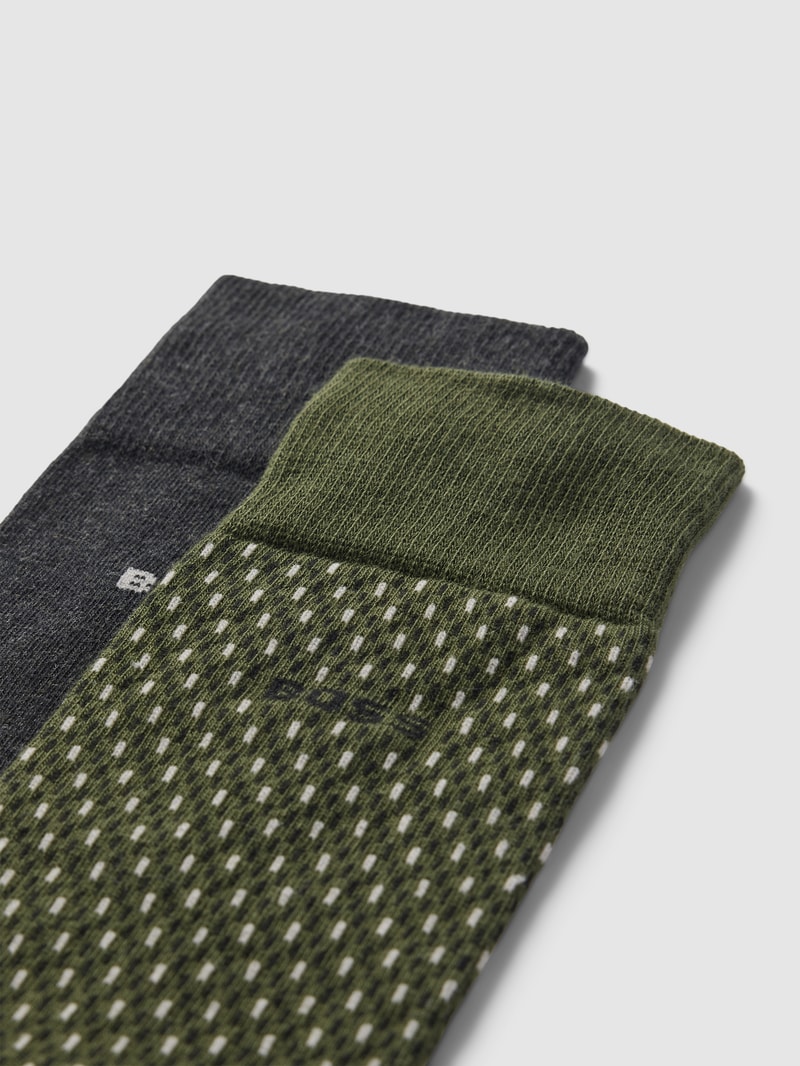 Socken mit Label-Detail im 2er-Pack in olivgrün
