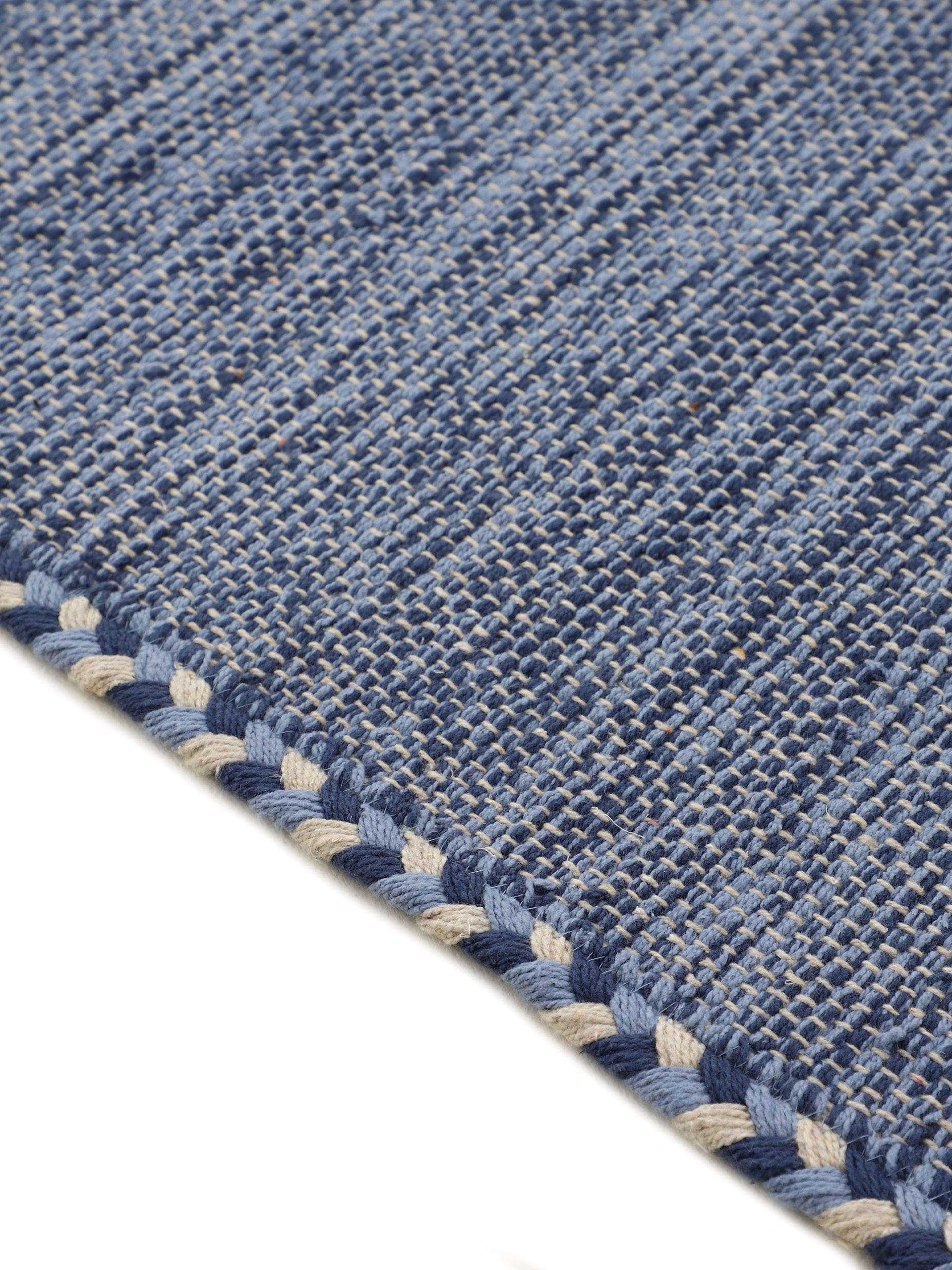 Teppich Kelim Azizi, carpetfine, rechteckig, Höhe: 5 mm, Baumwolle, Wendeteppich mit Fransen, Wohnzimmer