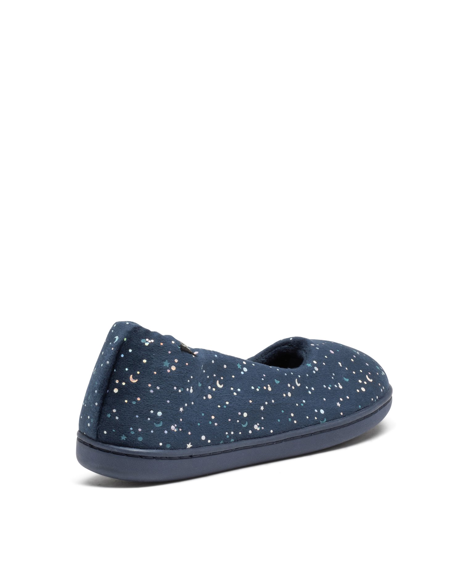 Chaussons femme ballerines moelleuses en velours imprimé - DIM marine | GEMO