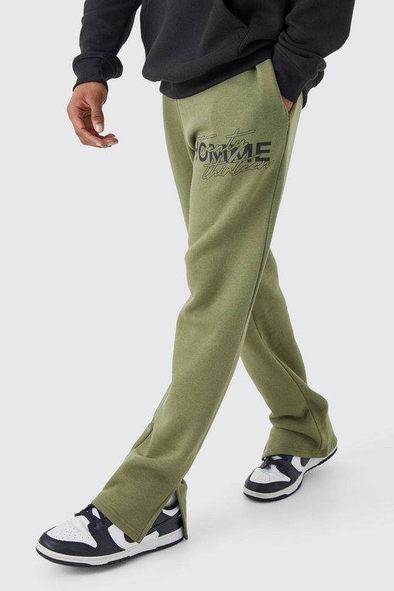 Jogginghose mit Homme-Print und geteiltem Saum