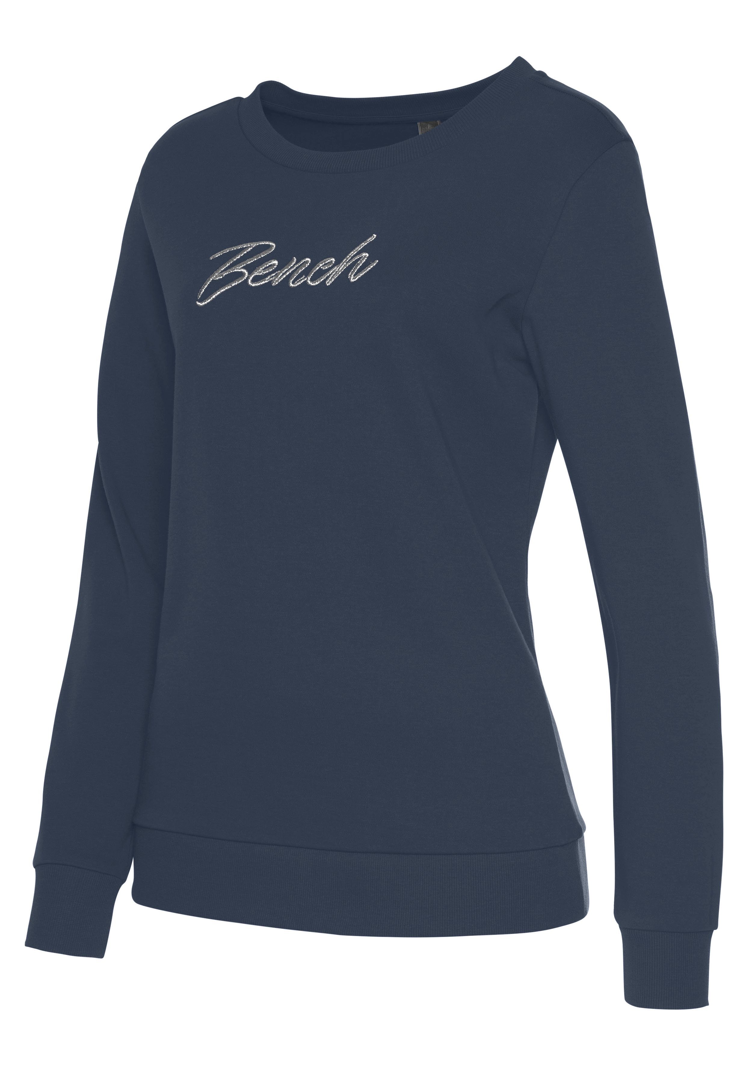 Bench. Loungewear Sweatshirt mit glänzender Logostickerei, Loungewear, Loungeanzug
