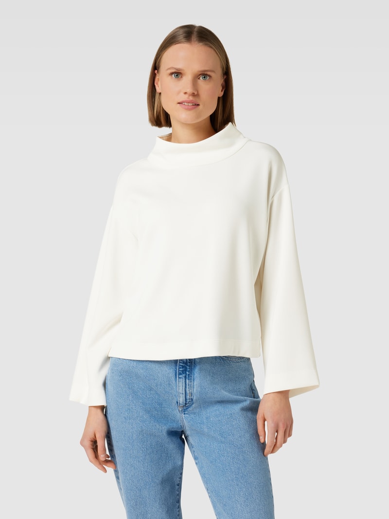 Sweatshirt mit Stehkragen in weiß