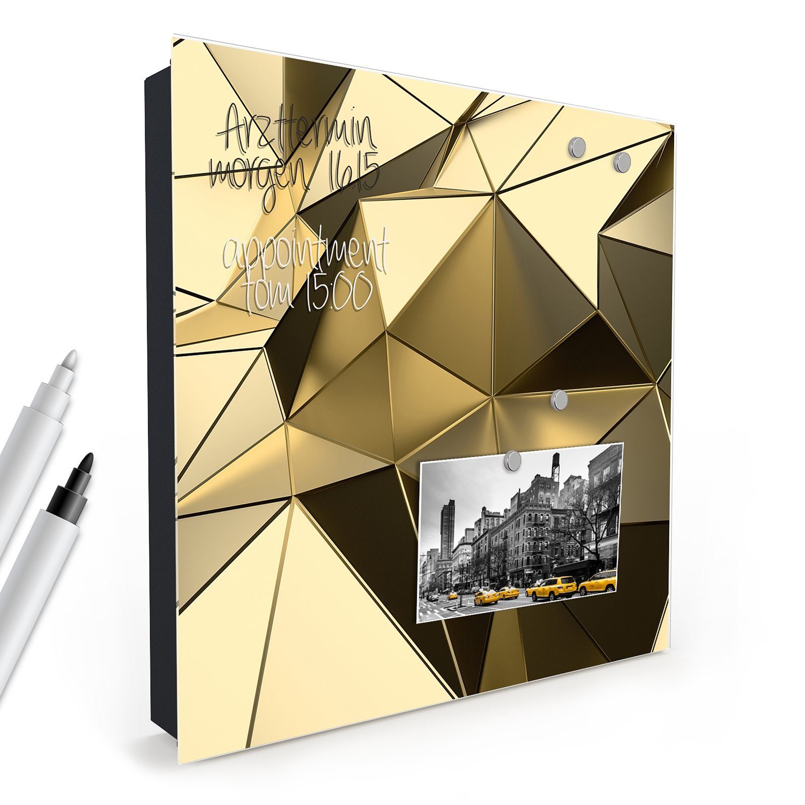 Primedeco Schlüsselkasten Magnetpinnwand mit Glasfront Futuristischer Hintergrund (1 St)