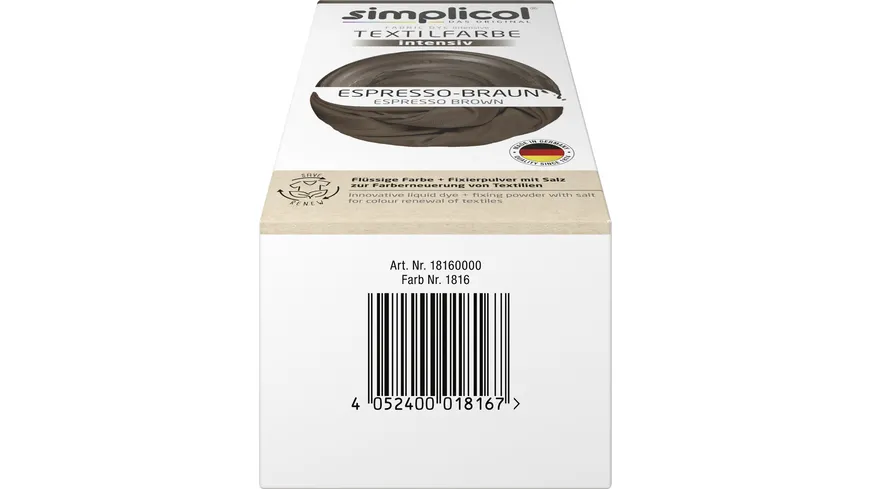 Simplicol Textilfarbe Intensiv Espresso-Braun 150 ml