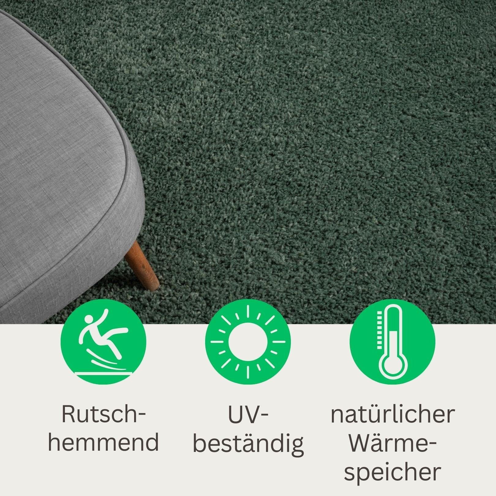 Teppich Hochflorteppich Shaggy Star, Wohnando, rechteckig, Höhe: 38 mm, einfarbig, leicht glänzend, extra flauschig