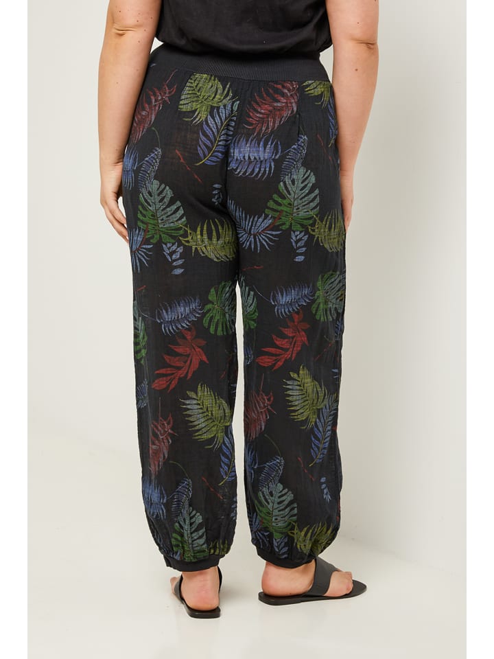Curvy Lady Hose in Schwarz/ Grün günstig kaufen