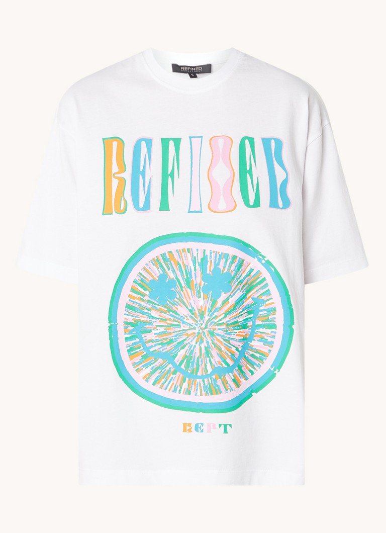 T-shirt oversize con stampa del reparto raffinato