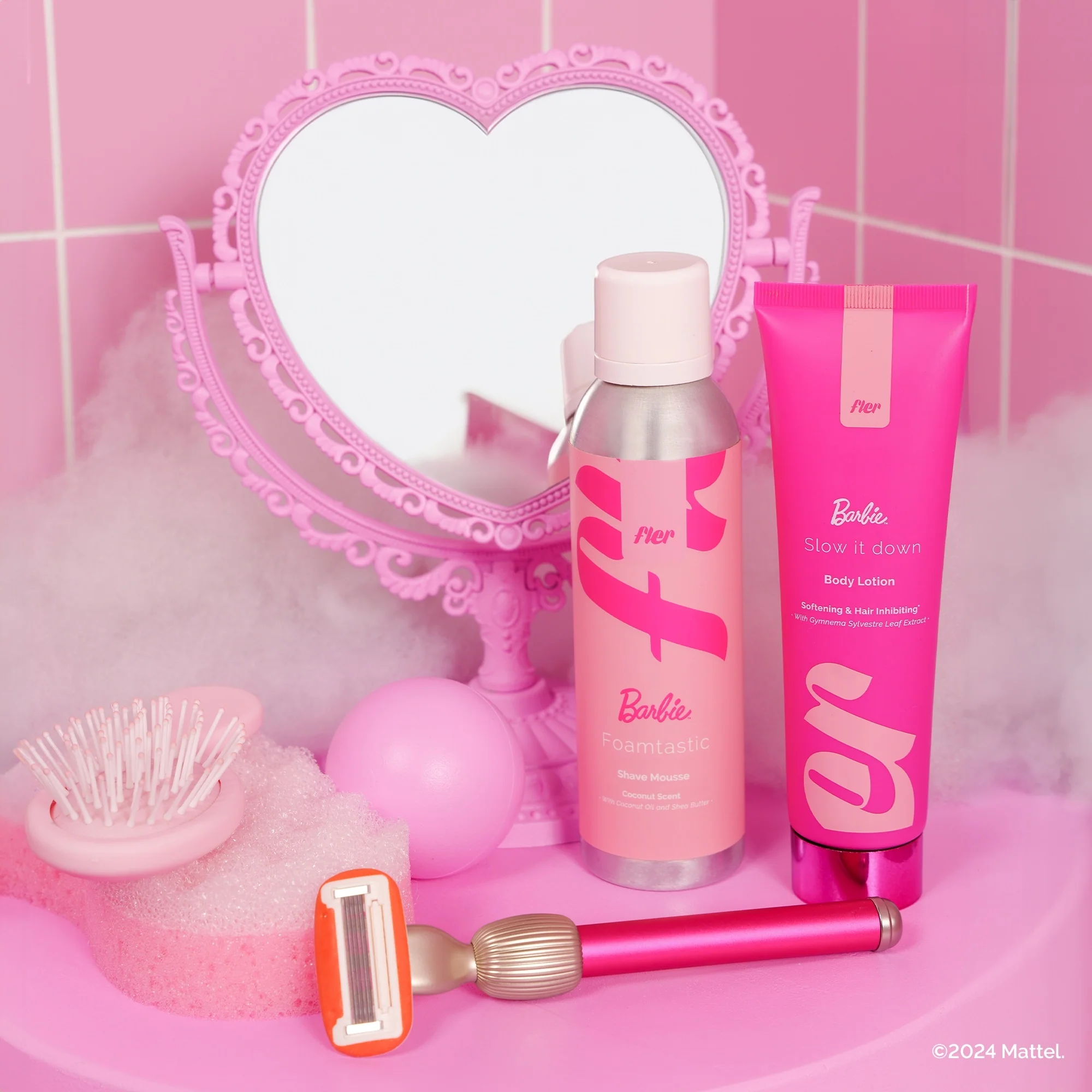 Set roz acela - Barbie x Fler - Set pentru corp, Epilare