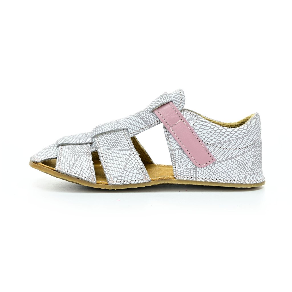 Ef Sam weiß-rosa gemusterte Barfußsandalen