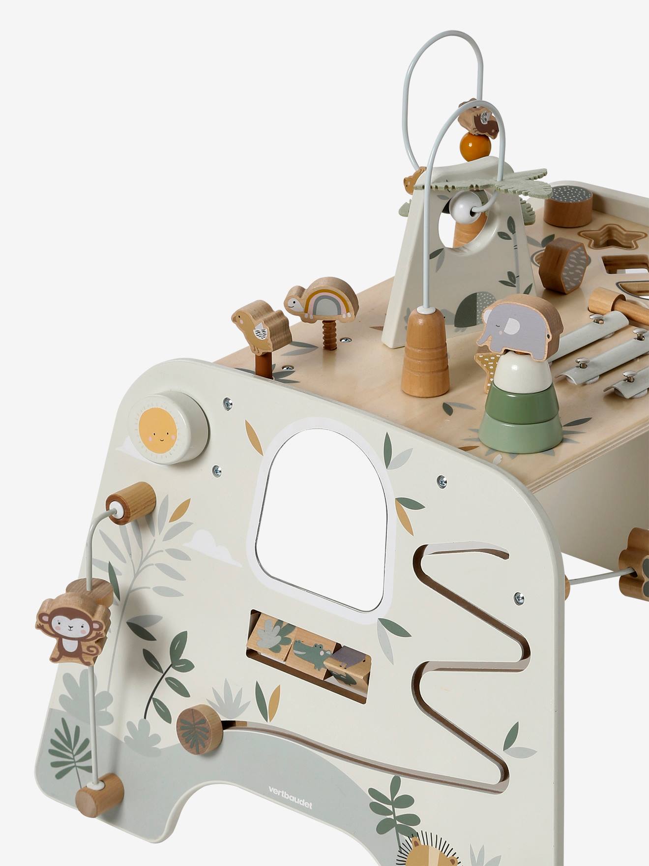 Vertbaudet Mitwachsender Baby Activity-Tisch TANSANIA, Holz FSC - natur