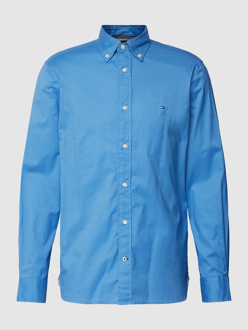 Regular Fit Freizeithemd aus Baumwolle mit Button-Down-Kragen in aqua blau
