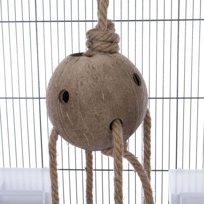 TIAKI Kokosnuss-Vogelspielzeug Swing & Forage
