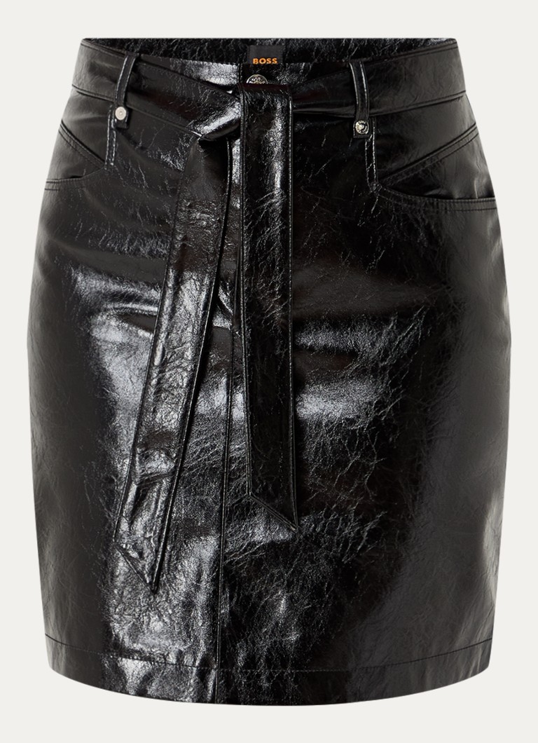 Fustă mini Vemas din piele ecologică cu curea din material asortat de la HUGO BOSS.