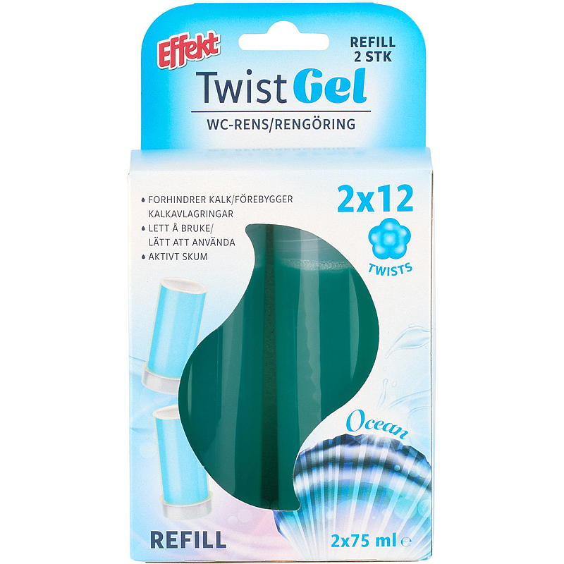 Effekt WC rens Twist gel 2 stk refill ocean Effekt
