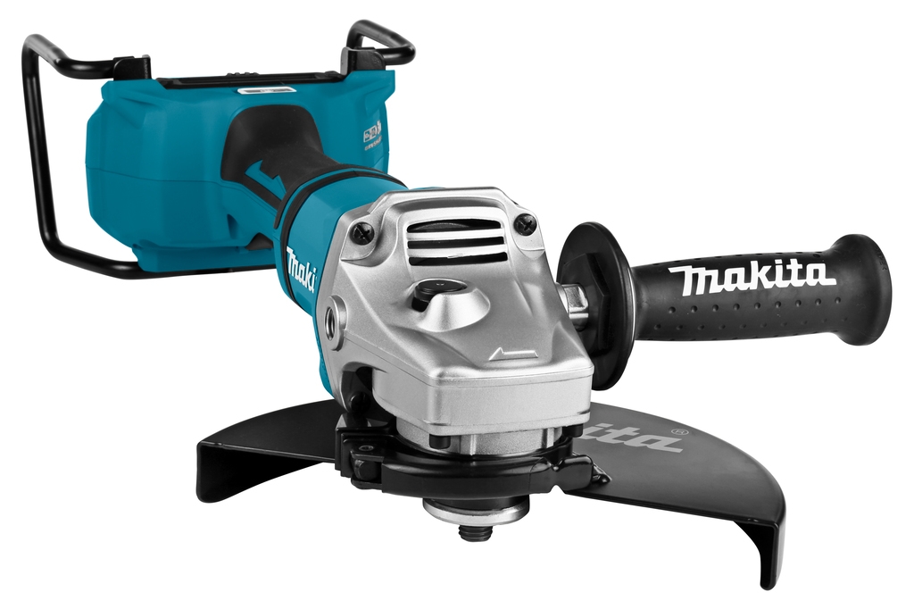 Makita DGA901ZKU1 2 x 18 V kampinis šlifuoklis 230 mm su AWS siųstuvu, be akumuliatorių ir įkroviklio