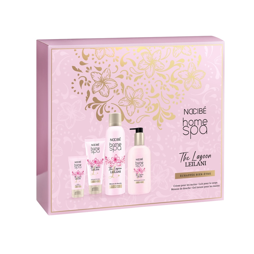 Nocibé Home Spa - Coffret Leilani Bliss Echappée Bien-être Lait corps, mousse de douche, crème mains & gel lavant mains