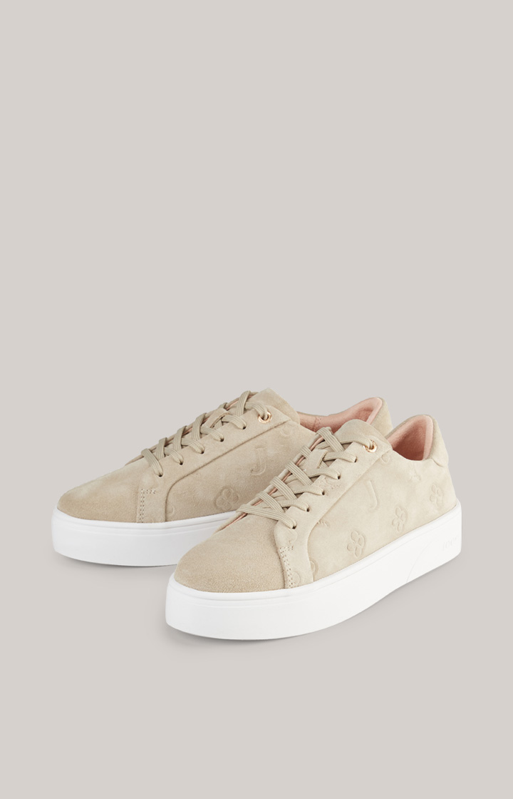 Sneaker Velluto Stampa New Daphne in Beige