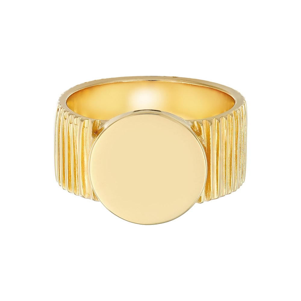 Elli PREMIUM Elli PREMIUM Bague Bague Signet Femme Structure Relief Chunky Blogger Tendance en Bague