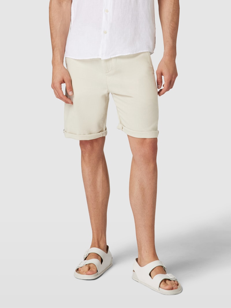 Bermudas mit Tunnelzug in offwhite meliert