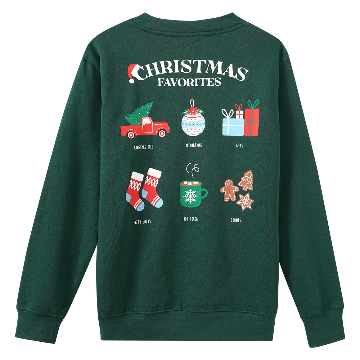 Jungen Weihnachtssweatshirt mit Rückenprint dunkelgrün