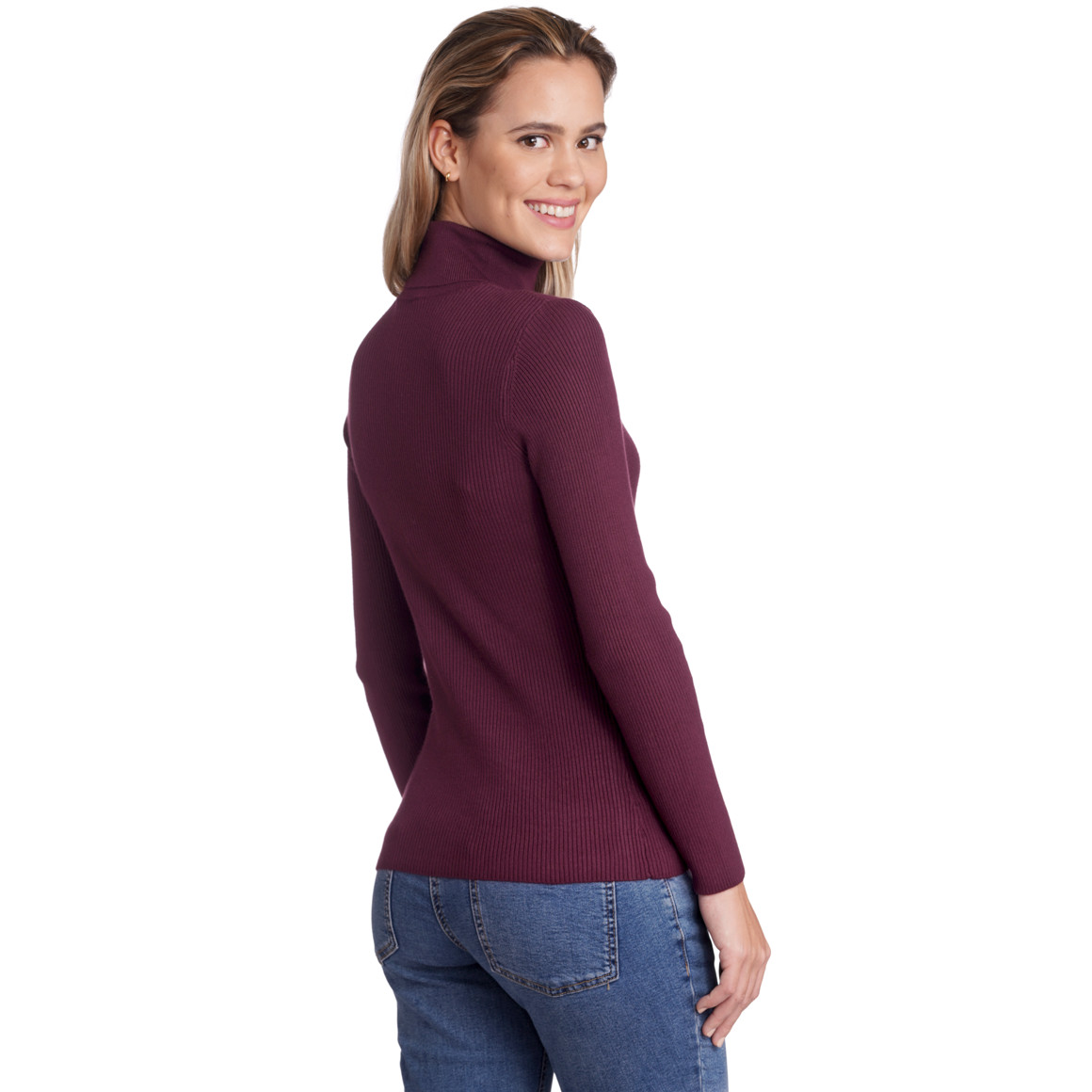 Damen Rollkragenpullover gerippt