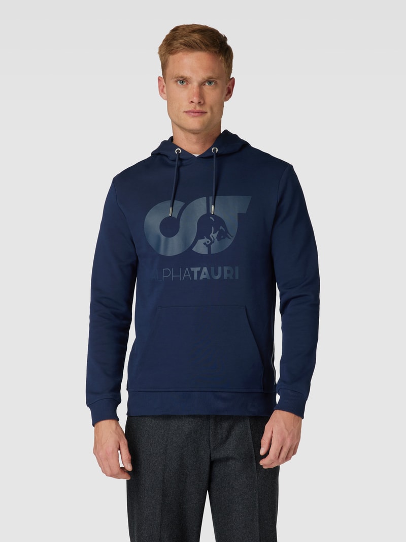 Hoodie mit Label-Print Modell 'SHERO' in marineblau