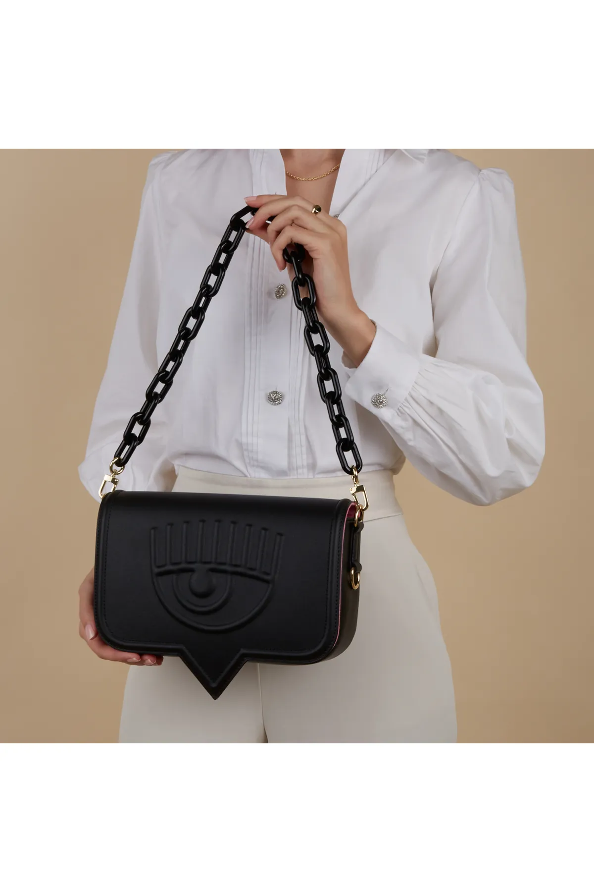 CHIARA FERRAGNI  Eyelike Damen Umhängetasche Schwarz 75sb4ba3-zs517-899
