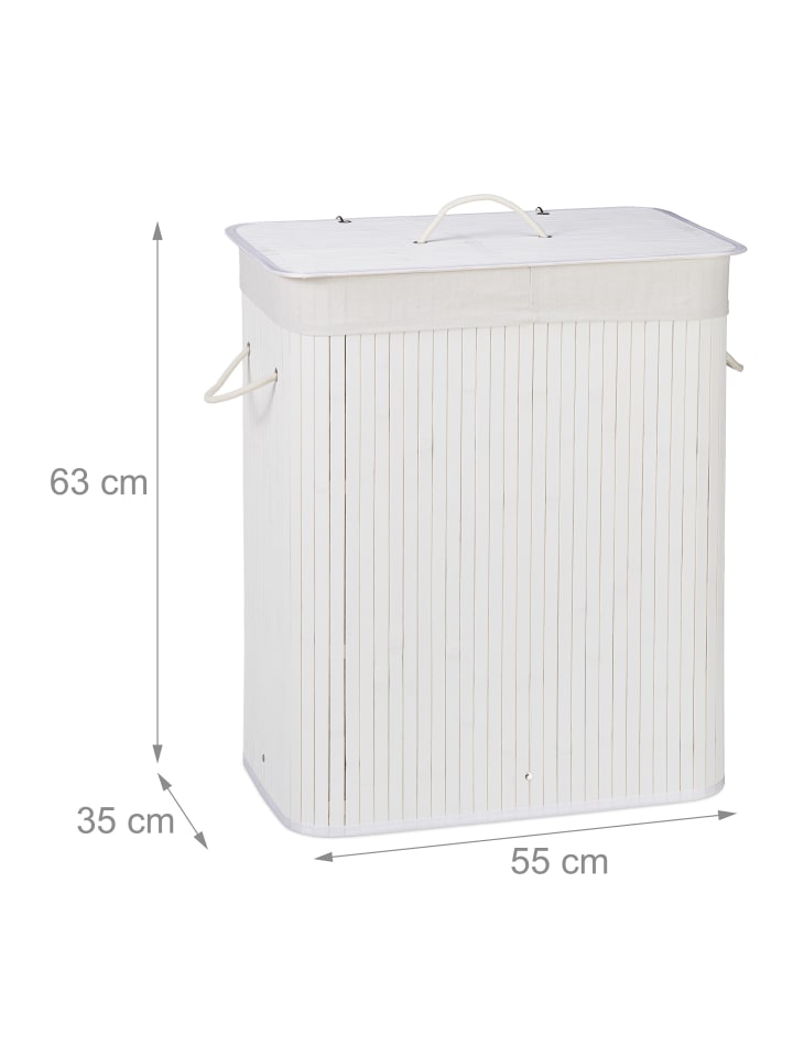 relaxdays Wäschekorb in Weiß - (B)55 x (H)63 x (T)35 cm günstig kaufen onesize