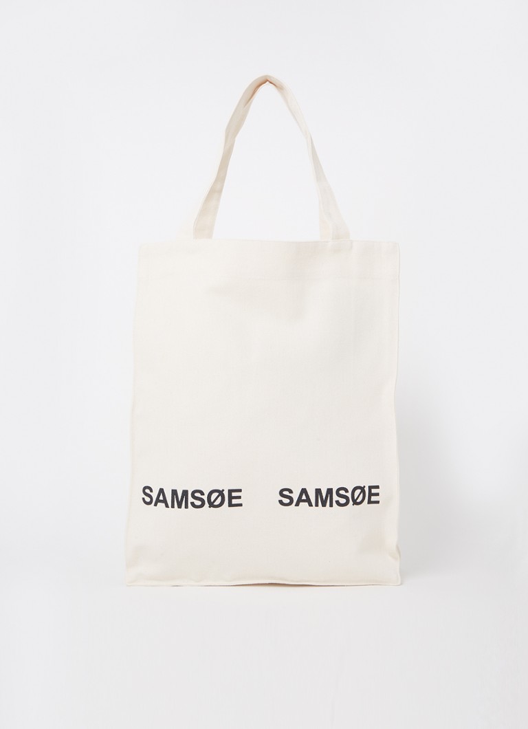 SAMSØE SAMSØE Luca shopper laget av lerret med logotrykk