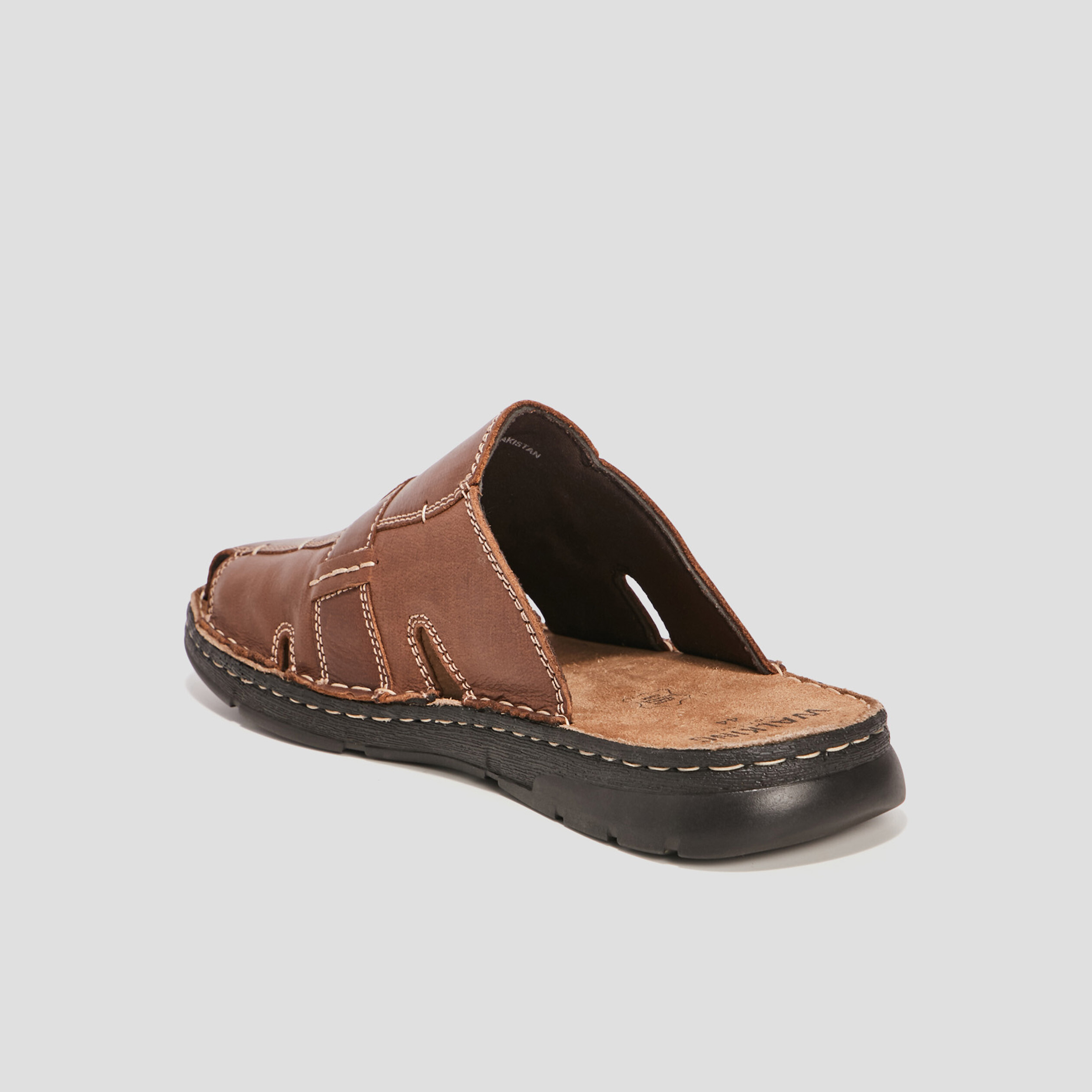 Mules en cuir marron homme | La Halle