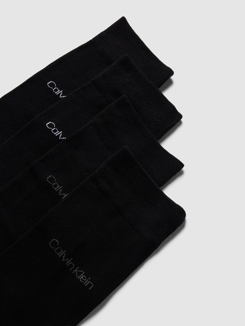 Socken mit Label-Print im 4er-Pack in schwarz
