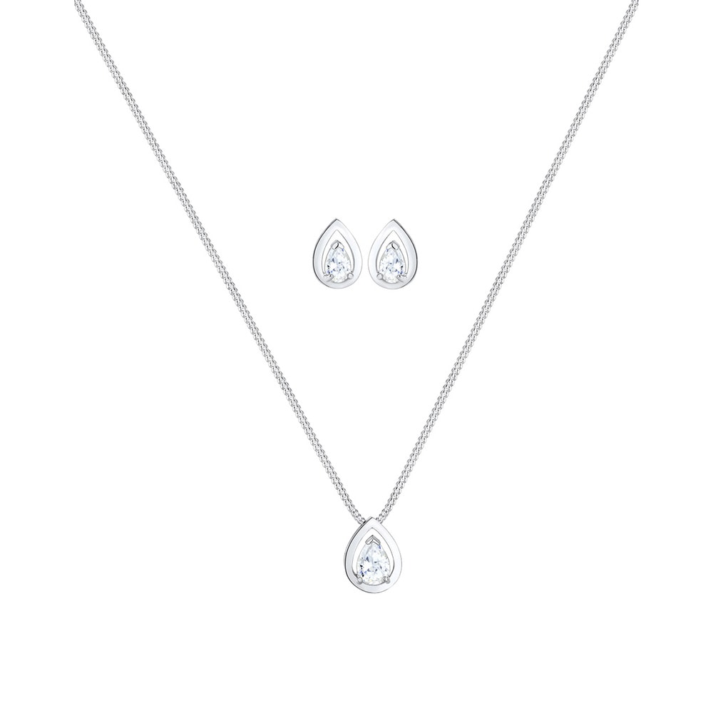 Elli Elli Ensemble de Bijoux Tropfen Drop Zirkonia Klassik 925 Sterling Silber Bijoux