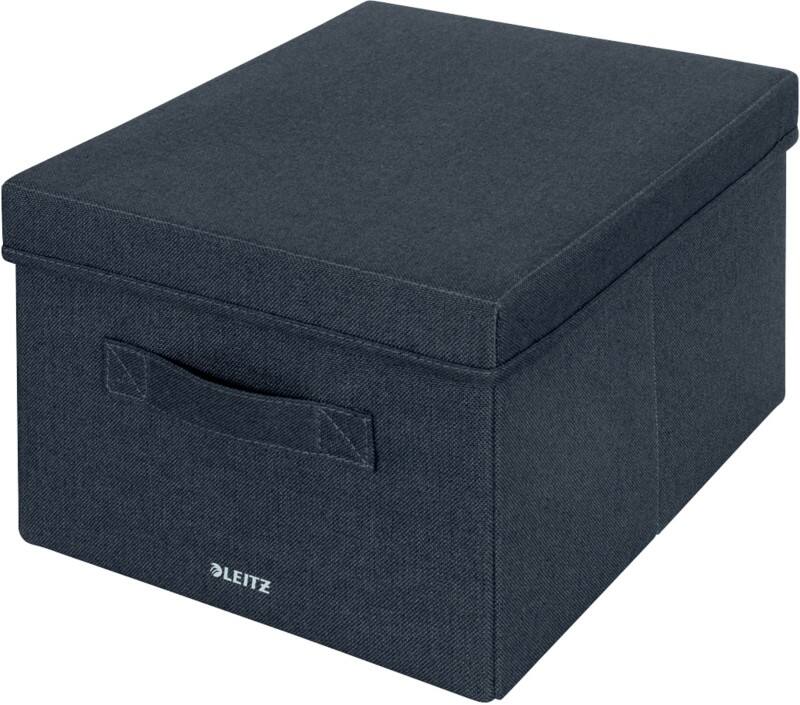 Leitz Stoff Aufbewahrungsbox 6144 mit Deckel Mittel Grau 18,6 Liter 285 x 380 x 203 mm 2 Stück