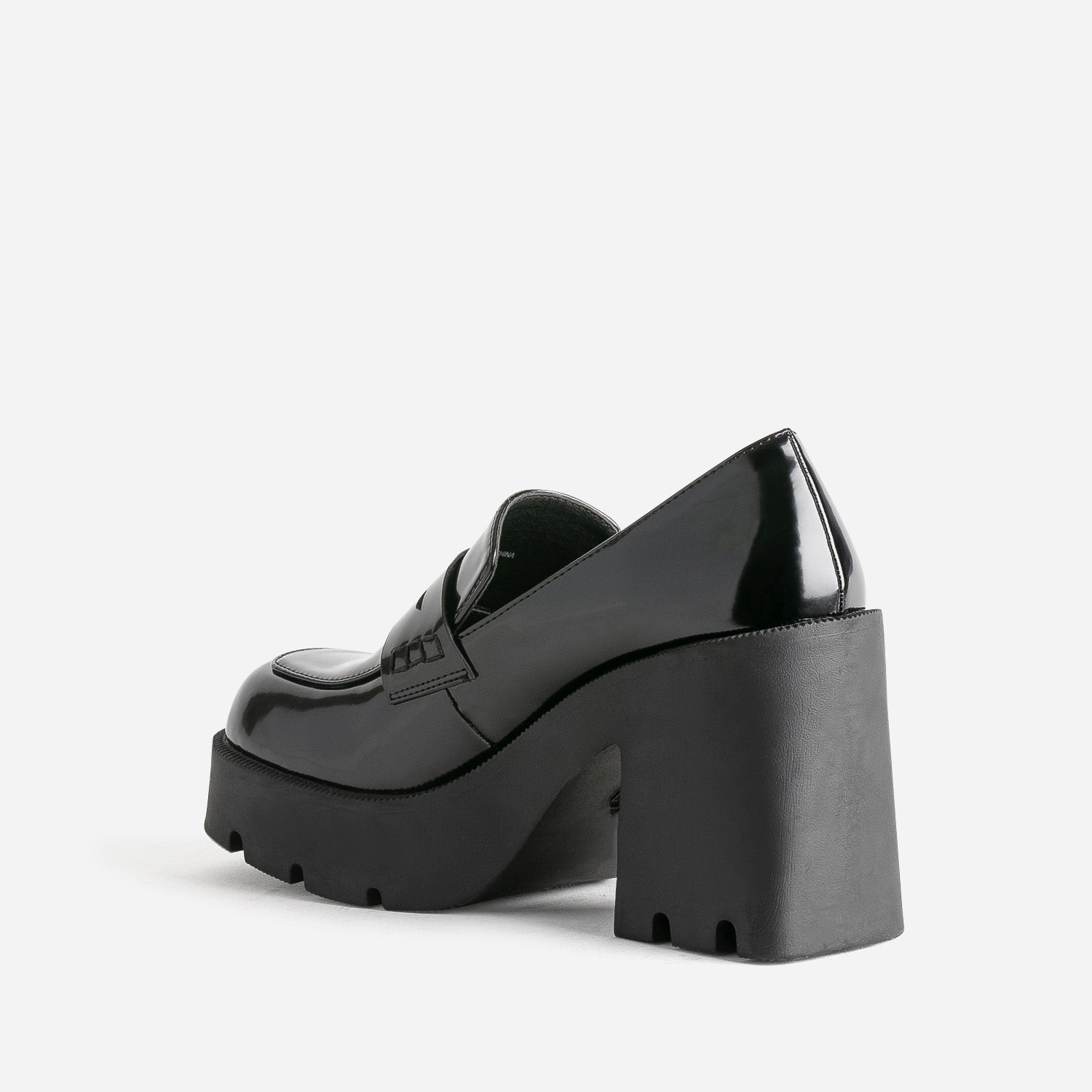 Mocassin TEXTO noir à plateforme crantée