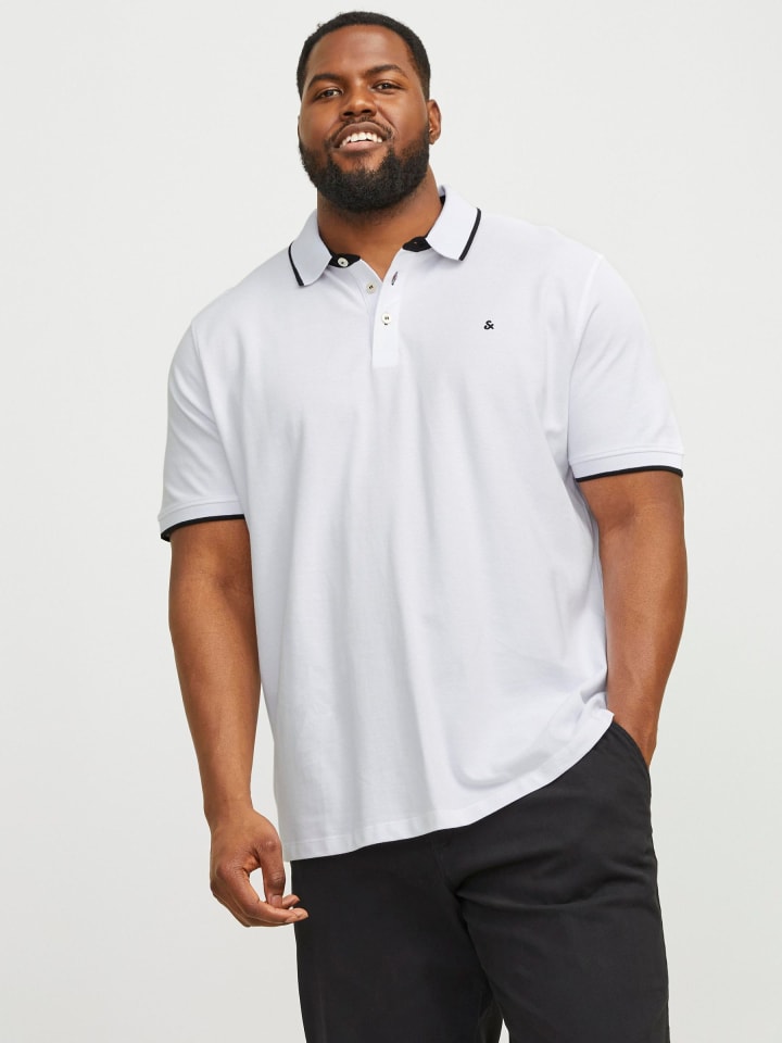 JACK & JONES PLUS Poloshirt in White günstig kaufen